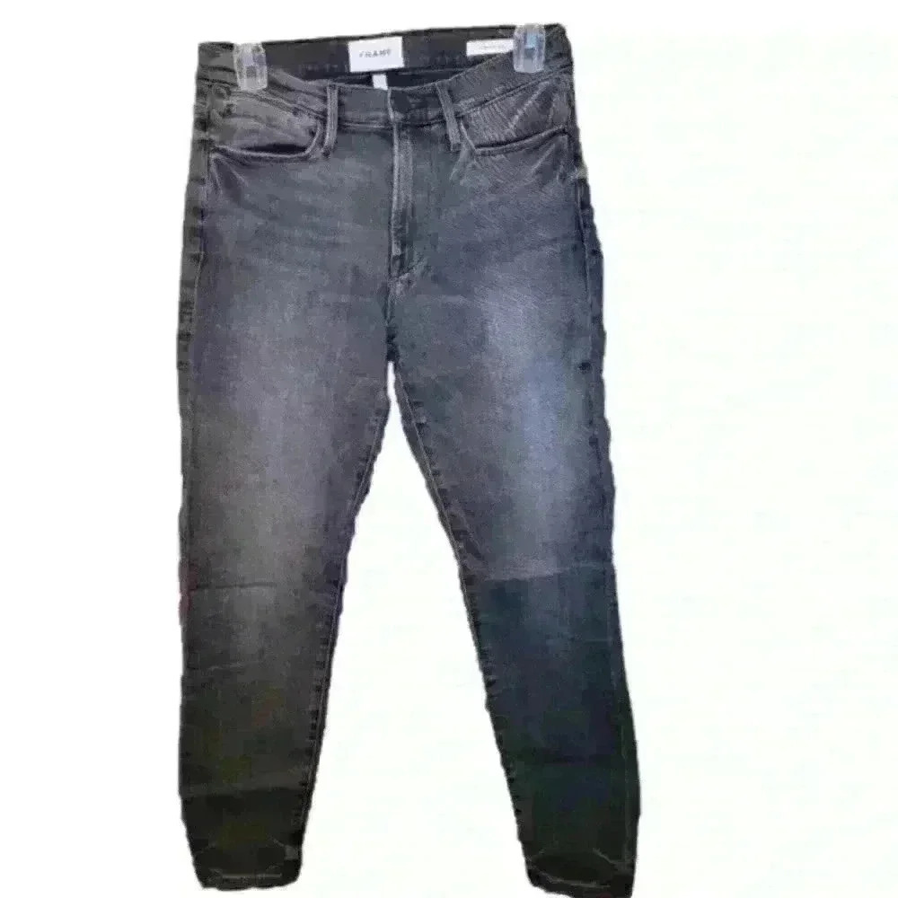 Frame black wash skinny jean denim sz 27